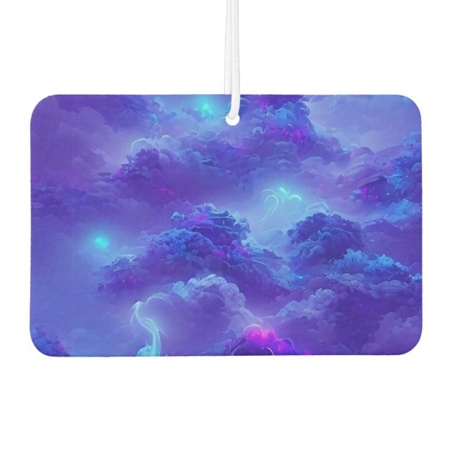 Blue neon lightning sky effect car air freshener (Front)