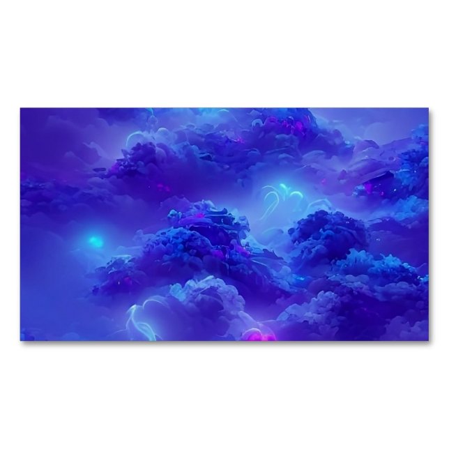 Blue neon lightning sky effect 	Magnetic business card (Front)