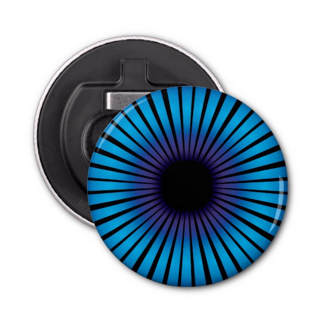 Blue Neon Optical Illusion  Bottle Opener (Front)