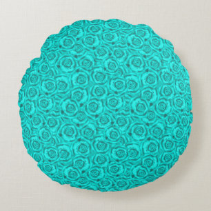 blue neon round cushion