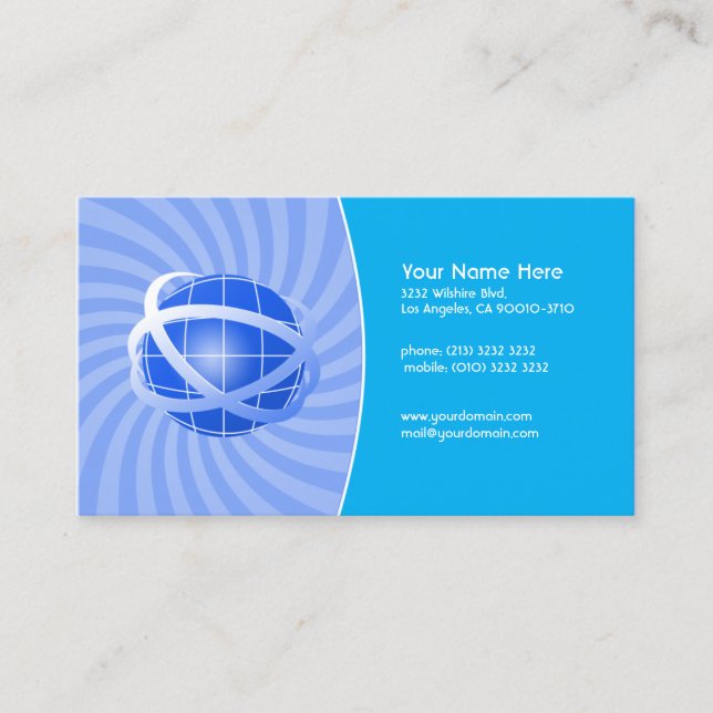 Blue Network Business Card (Front)