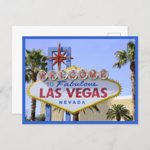 Blue Nevada Welcome Sign Las Vegas postcard