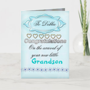 Blue New Baby Congratulations Card, Grandmother Card