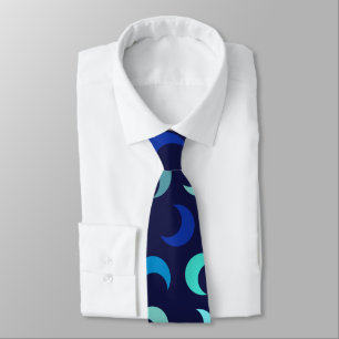 Blue New Moon Pattern Tie