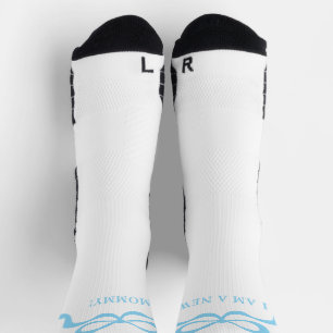 Blue New Mum Baby Boy Bows Retro Modern Gift Socks