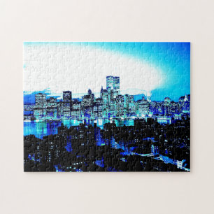 Blue New York Art Jigsaw Puzzle