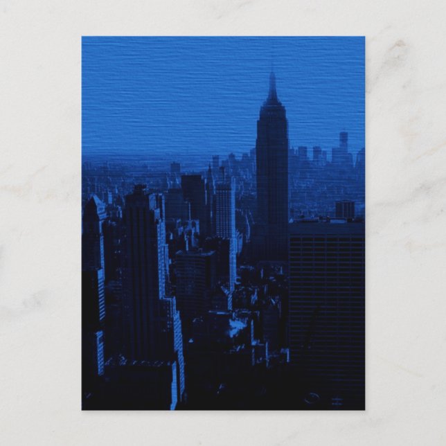 Blue New York City Night Postcard (Front)