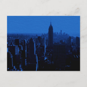 Blue New York City Night Postcard