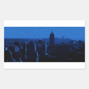 Blue New York City Night Rectangular Sticker
