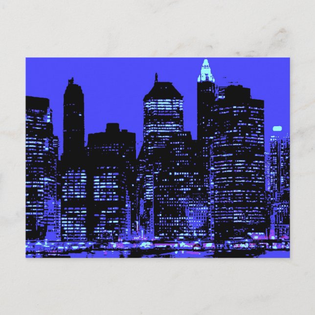 Blue New York City Postcard (Front)