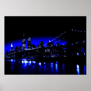 Blue New York City Poster Print