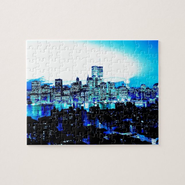 Blue New York Jigsaw Puzzle (Horizontal)