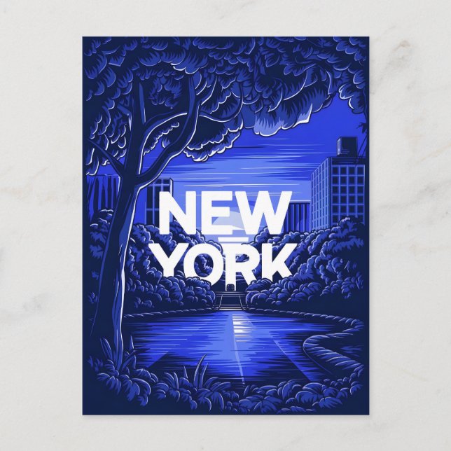 blue new york  postcard (Front)