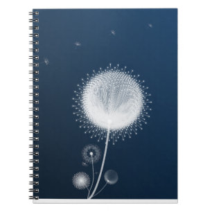 Blue Night Dandelion Canvas Wall Art- Starry Night Notebook