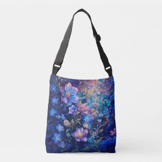 Blue Night Flowers Tote Bag