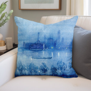 Blue Night, London Joseph Pennell Cushion