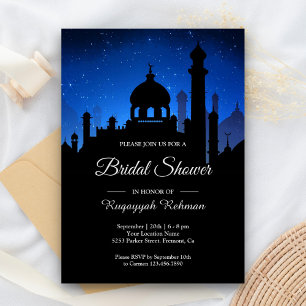 Blue Night Sky Arabian Nights Bridal Shower Invitation