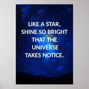 Blue Night Sky Motivational Poster