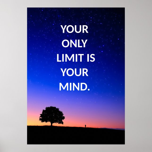 Blue Night Sky Motivational Quote Poster (Front)