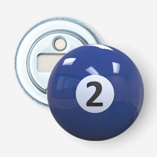 Blue No. 2 Billiard Pool Ball Bottle Opener