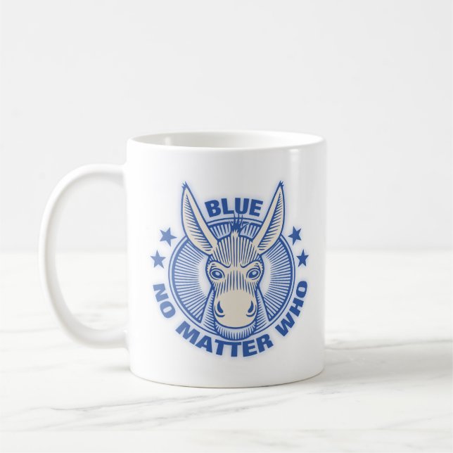 Blue No Matter Who Coffee Mug (Left)