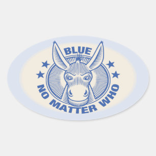 Blue No Matter Who Oval Sticker