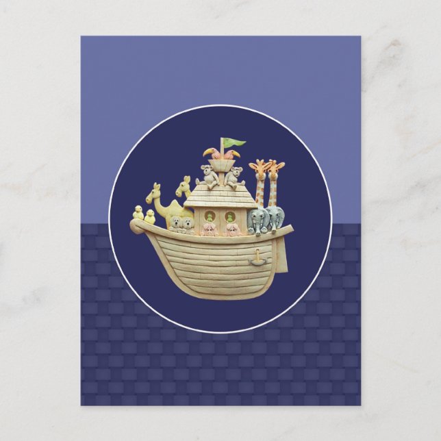 Blue Noah's Ark Postcard (Front)