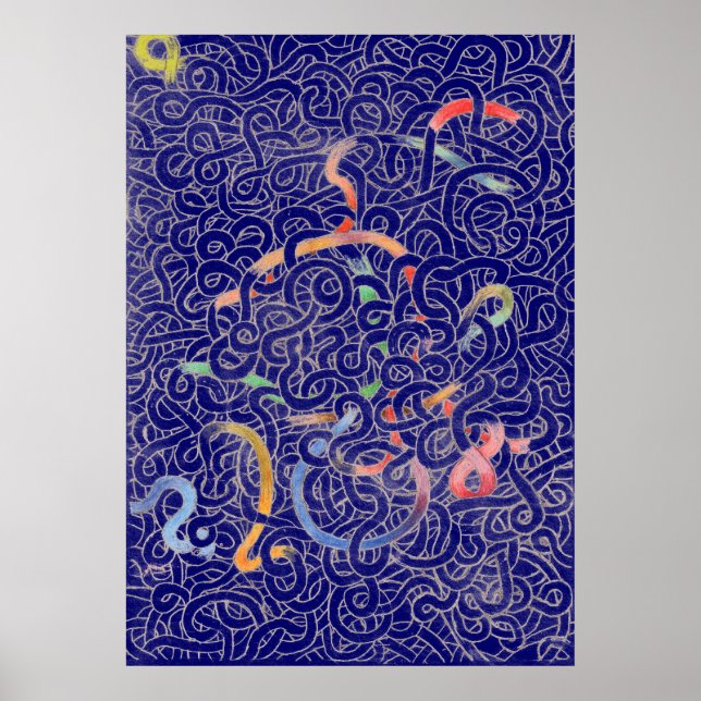 Blue Noodle Doodle Poster (Front)
