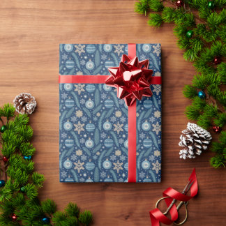 Blue Nordic Christmas Wrapping Paper