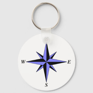 Blue North Arrow Keychain