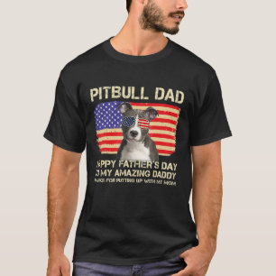 Blue Nose Pitbull Dad Happy Fathers Day To My Amaz T-Shirt