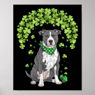 Blue Nose Pitbull St Patricks Day Lover Irish Sham Poster