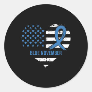 Blue November Diabetes Awareness Classic Round Sticker