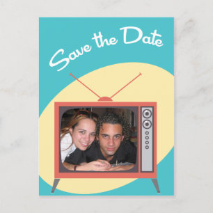 Blue Now Presenting Save the Dates Announcement Postcard