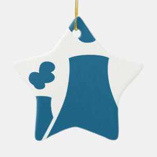 Blue Nuclear Power Plant Icon Ceramic Ornament