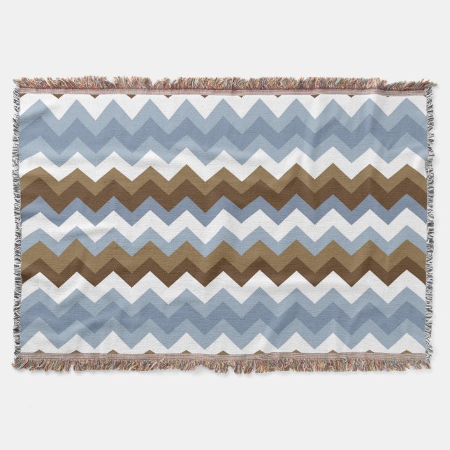 Blue-Nuetral Zig Zag Blanket (Front)