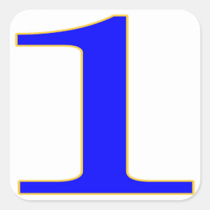 Blue Number 1 tile  Sticker