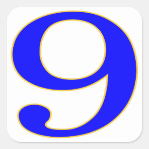 Blue Number 9 tile  Sticker