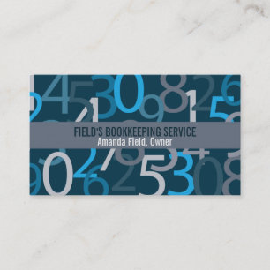 Blue Number Bookkeeping Business Card