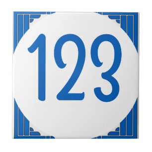 Blue Number for house numbers Ceramic Tile