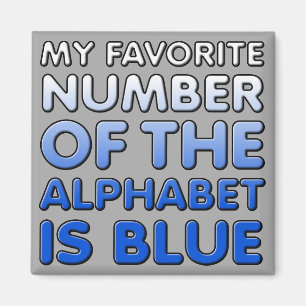 Blue Number Of The Alphabet Funny Fridge Magnet