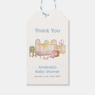 Blue Nursery Toys Little Chicken Baby Shower Gift Tags