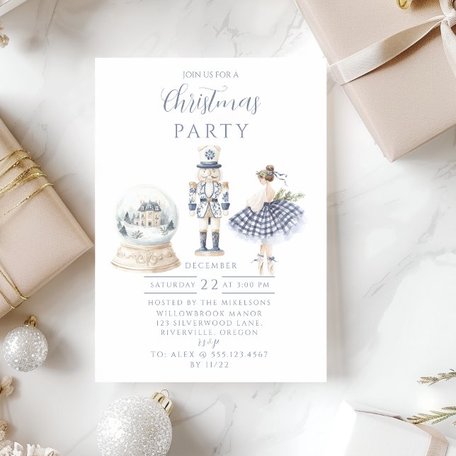 Blue Nutcracker Christmas Invitation (Creator Uploaded)