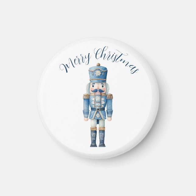 Blue Nutcracker Christmas  Magnet (Front)