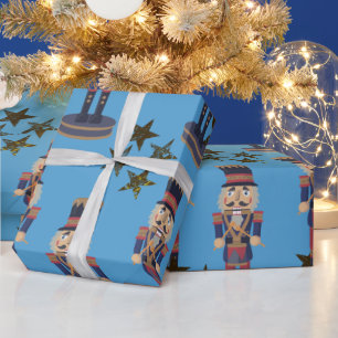 Blue  & Nutcracker Christmas Wrapping Paper