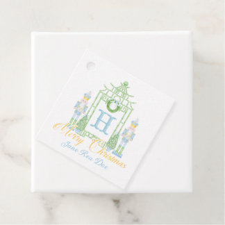 Blue Nutcrackers Chinoiserie Christmas Gift Tags
