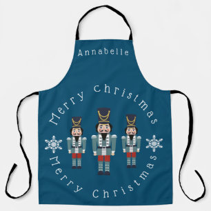Blue Nutcrackers Personalise Apron