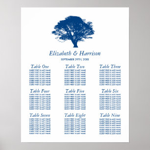 Blue Oak Tree, Rustic & Minimalistic Seating Chart