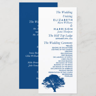 Blue Oak Tree, Rustic & Minimalistic Wedding Program