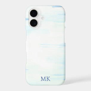 Blue Ocean Abstract Art Custom Monogram Initial